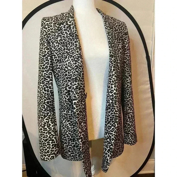 Anine Bing Blazer XS Madeleine Leopard Animal Print Two Button Boxy Jacket NEW - Picture 4 of 8